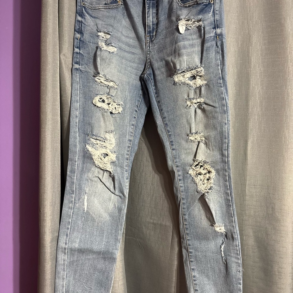 Aeropostale Light Blue Distressed Skinny Jeans